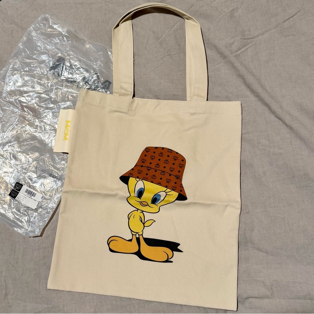MCM x Looney Tunes Tweety Canvas Tote Bag